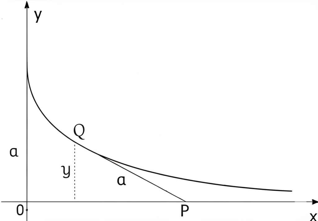 Ilustração da curva tractriz